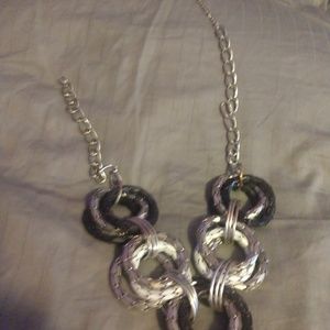 Black white and silver necklace